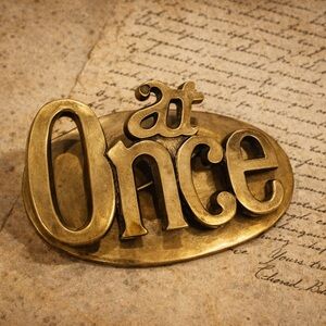 Vintage Large solid brass paper clip